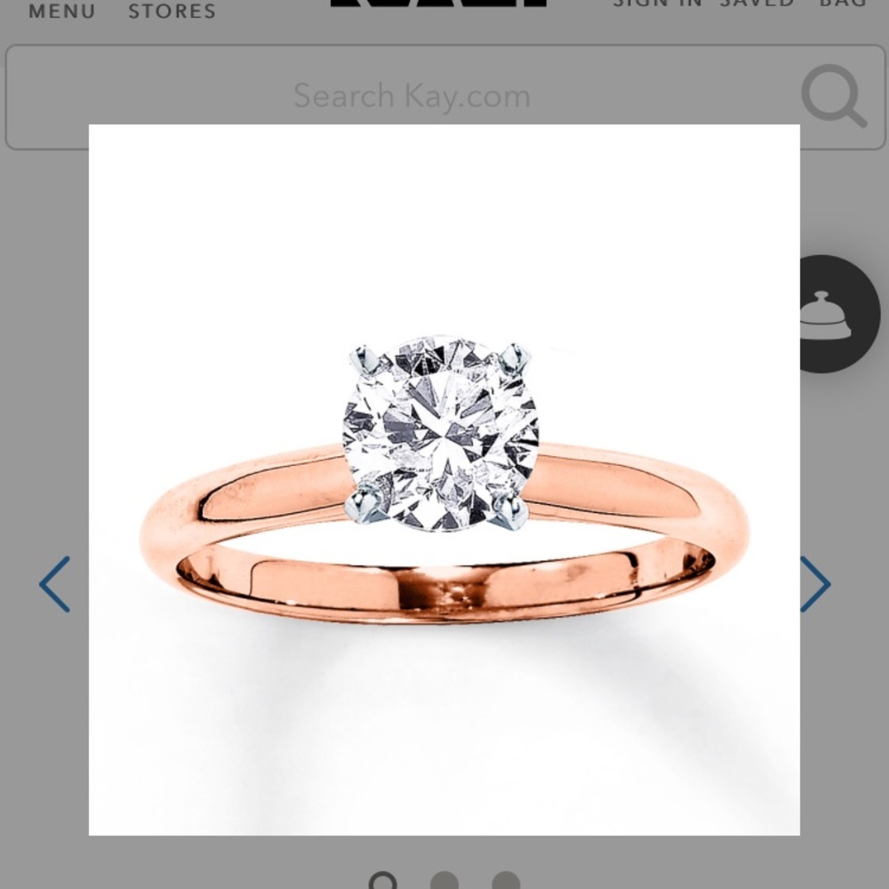 Solitaire 1 Carat Diamond 14K Rose Gold Ring